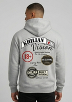 KHILIAN Vision Streetwear Graphic Hoodie | Urban Essential - Light Gray