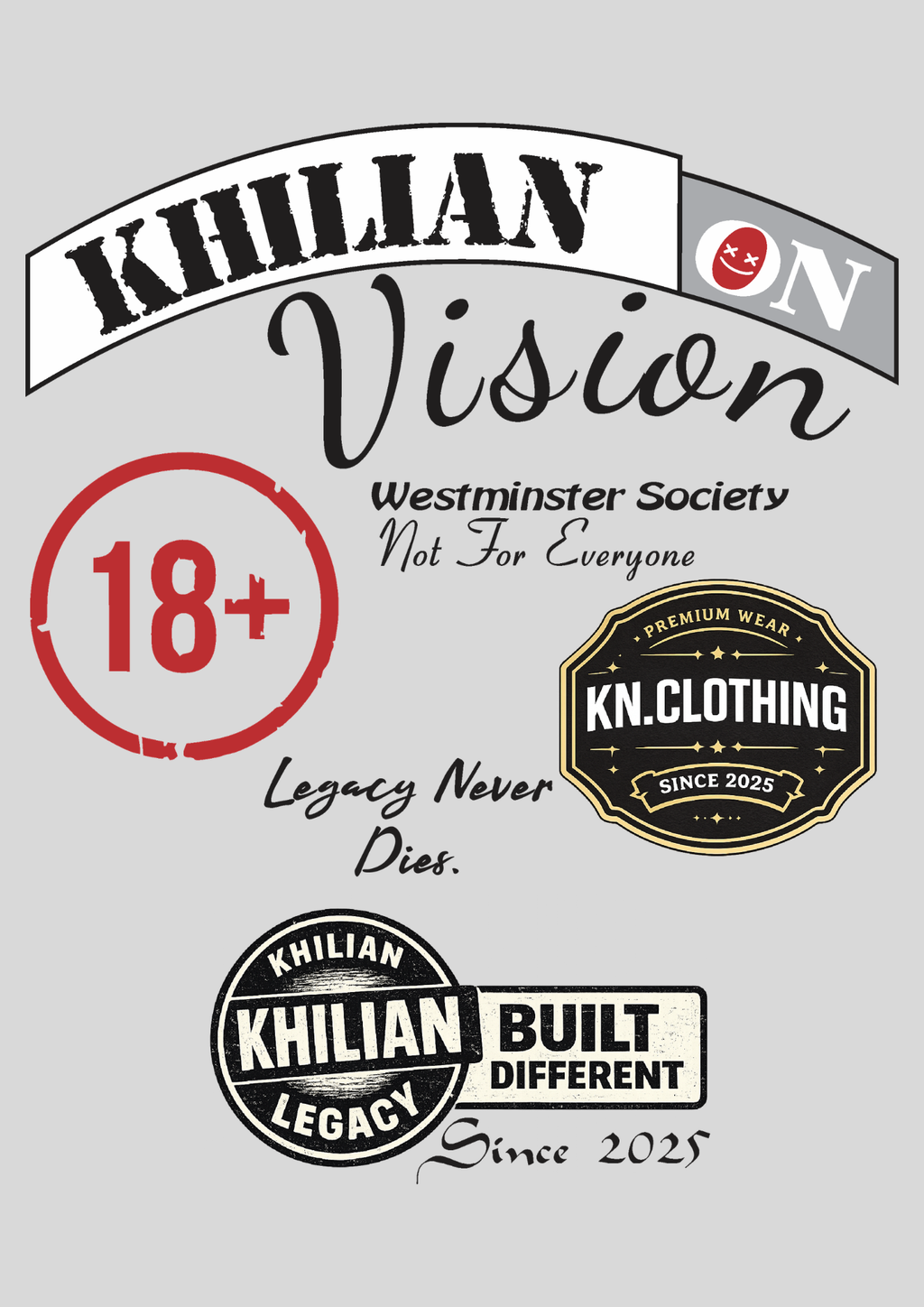 KHILIAN Vision Streetwear Graphic Hoodie | Urban Essential - Light Gray