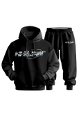 KHILIAN Black Urban Camo Orbit Graphic Streetwear Tracksuit