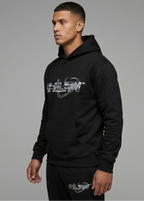 KHILIAN Black Urban Camo Orbit Graphic Streetwear Tracksuit