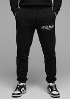 KHILIAN Black Urban Camo Orbit Graphic Streetwear Tracksuit