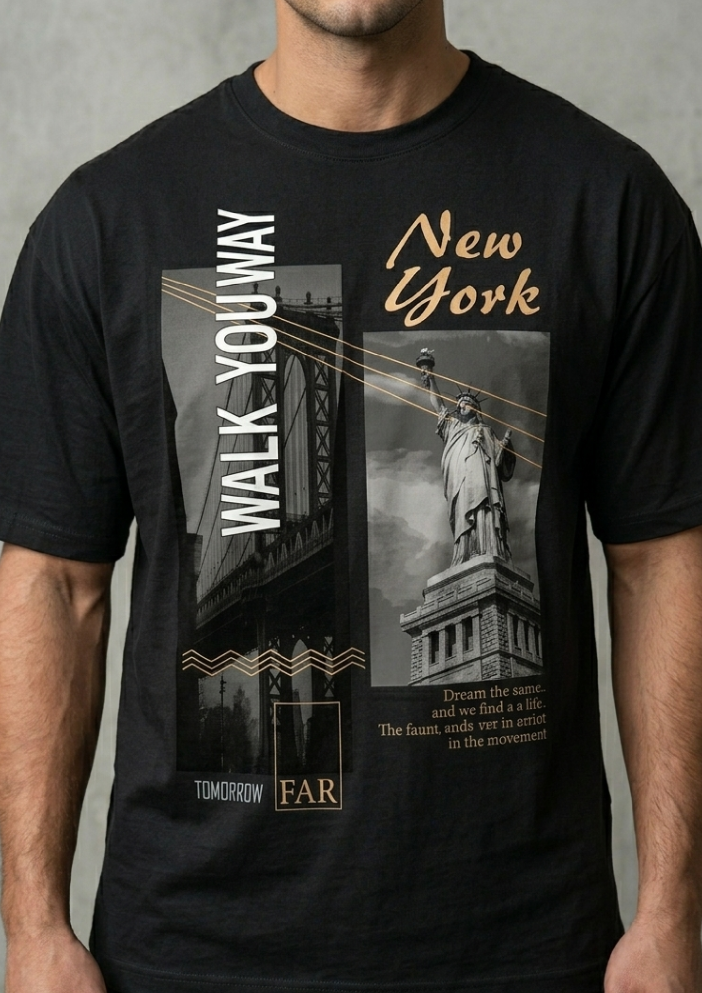 Limited Edition NYC Bridge Graphic Tee - Oversized Fit