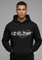 KHILIAN Black Urban Camo Orbit Graphic Streetwear Tracksuit