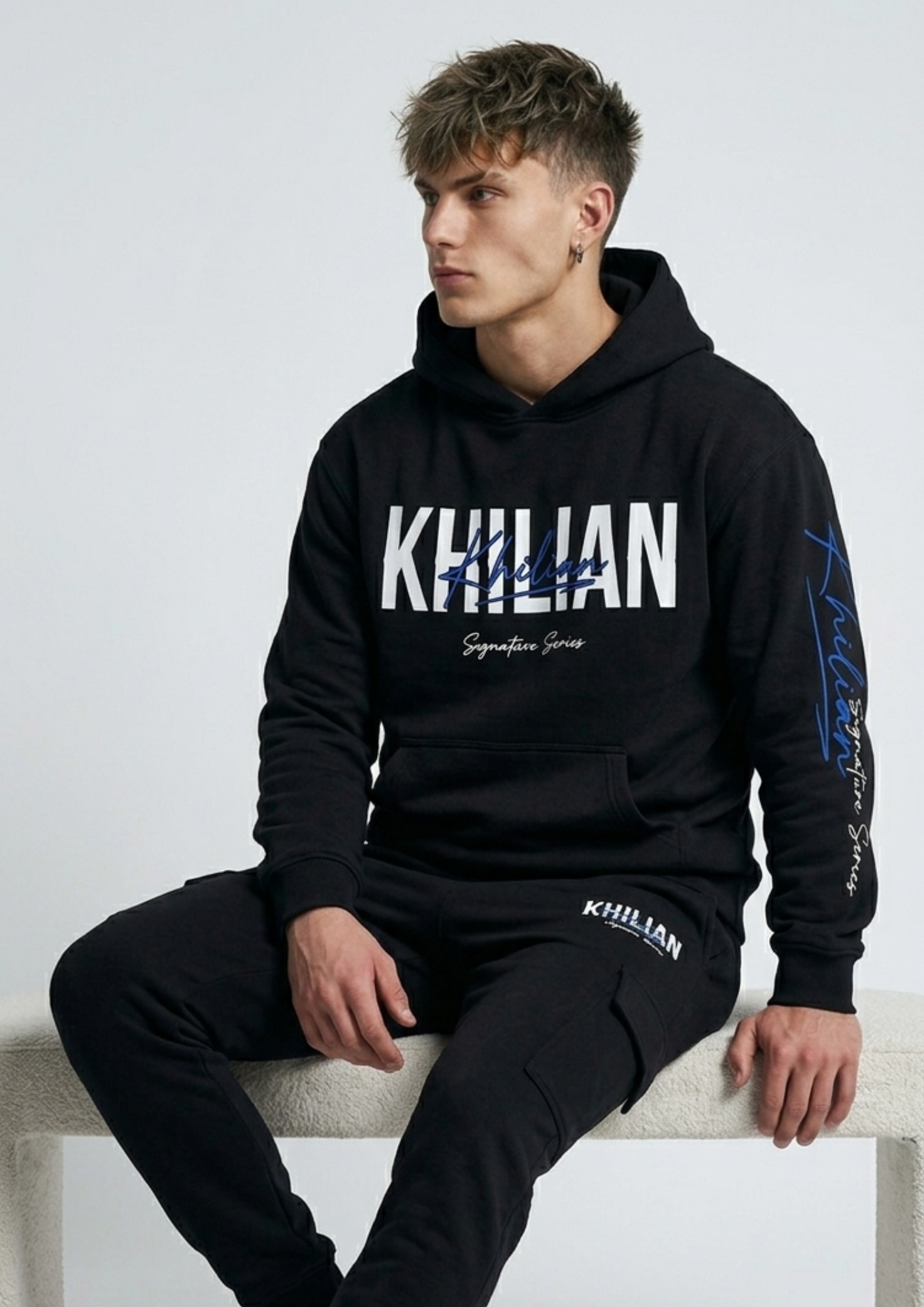 KHILIAN Premium Signature Series Tracksuit – Black Edition