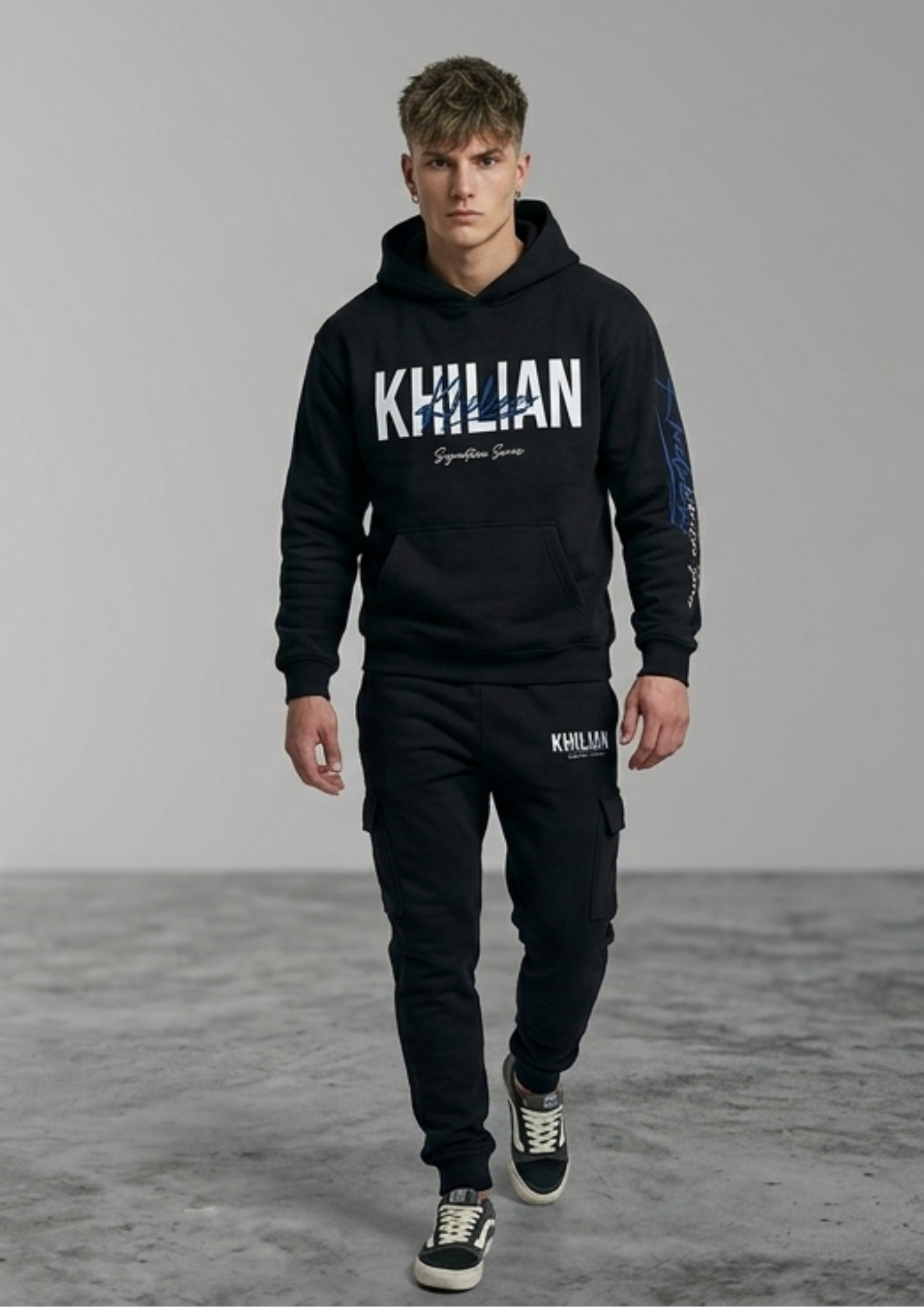 KHILIAN Premium Signature Series Tracksuit – Black Edition